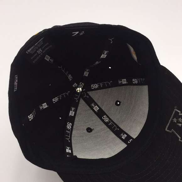 Pittsburgh Steelers NFL Black White Hat Baseball Cap 7 3/8 New Era - Picture 15 of 16